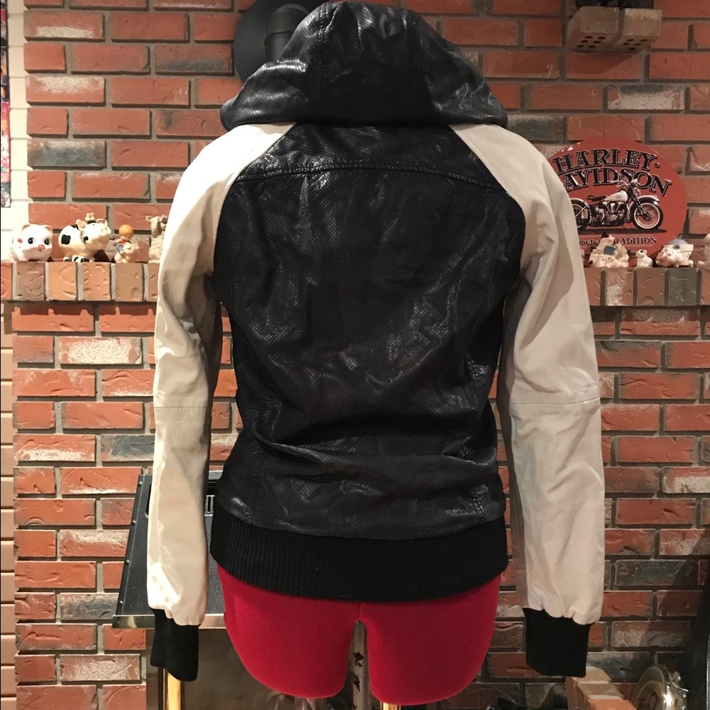 Alprausch leather jacket with hood